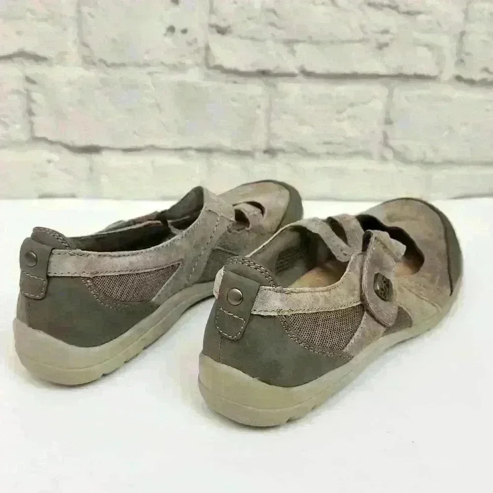 Earth Origins Brown Suede Slip On Mary Jane Loafers Sz 8N - Picture 11 of 13